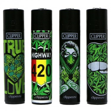 Briquet Clipper - Vert et noir 420