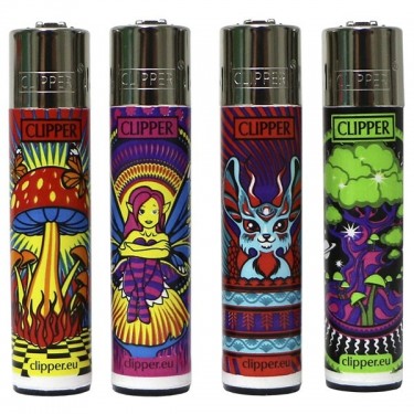 Briquet Clipper - designs psychédéliques