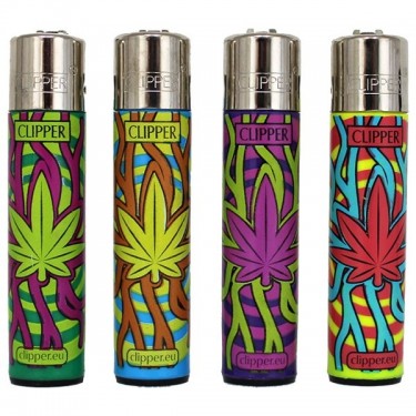 Briquet Clipper - feuilles de marijuana
