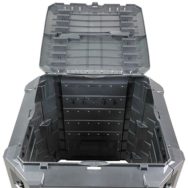 Bac à compost 380 L Noir Couvercle