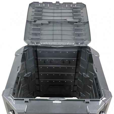 Bac à compost 380 L Noir Couvercle