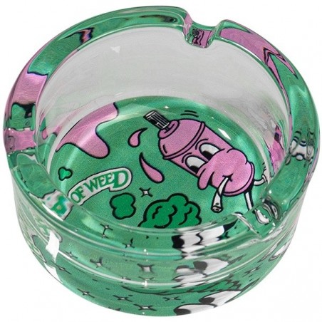 Cendrier en verre Hall of Weed Vert