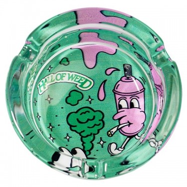 Cendrier en verre Hall of Weed Vert fond