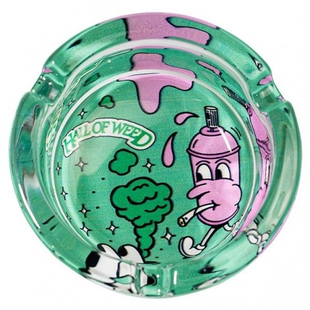 Cendrier en verre Hall of Weed Vert fond