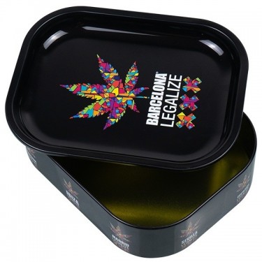 Boîte en métal avec plateau pour fumeur ‘Legalize’