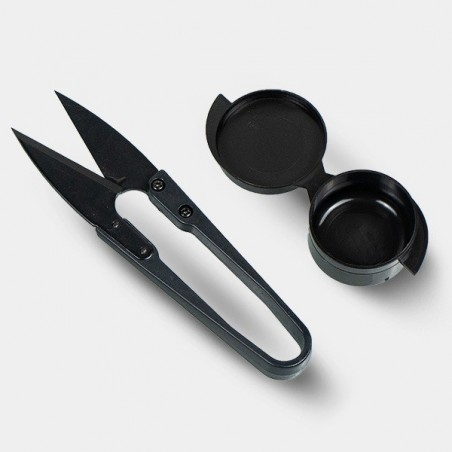 Kit de microdosage ciseaux à pinces + pot en silicone
