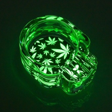 Cendrier Tête de Mort en Verre Fluorescent glow in the dark