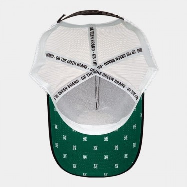 Casquette trucker Logo GB The Green Brand blanc intérieur