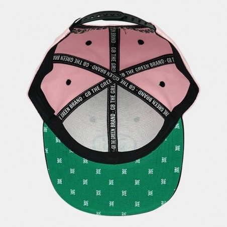 Casquette plate GB The Green Brand rose intérieur