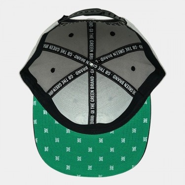 Casquette plate GB The Green Brand grise intérieur