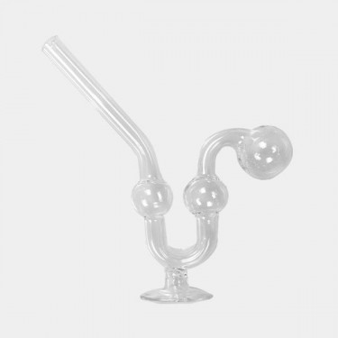 Pipe à huile en verre avec support