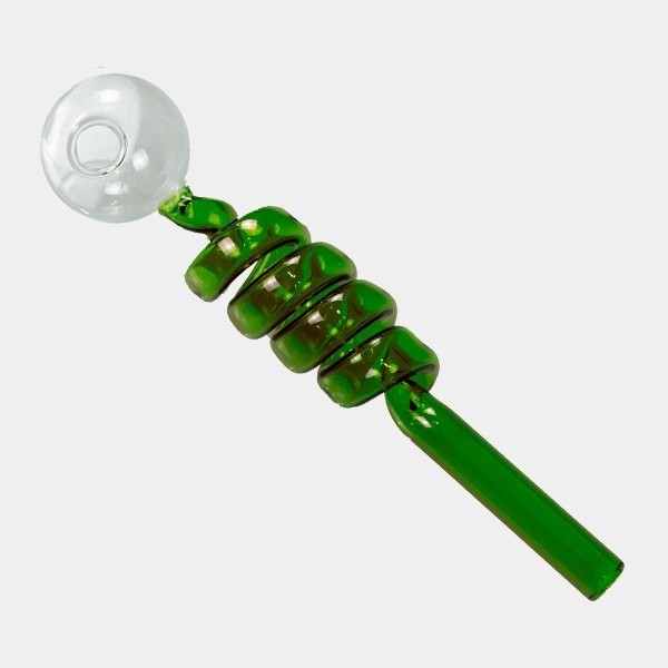 Pipe en verre spirale colorée vert