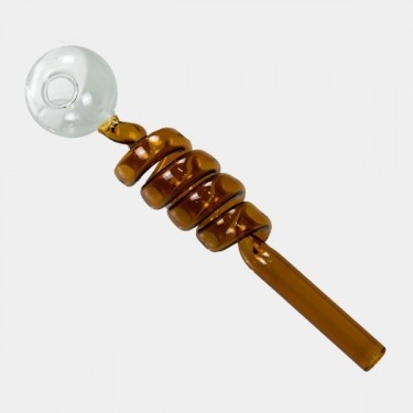 Pipe en verre spirale colorée marron