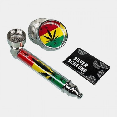 Kit Pipe + Grinder + Grilles Plates + Étui - Grow Barato