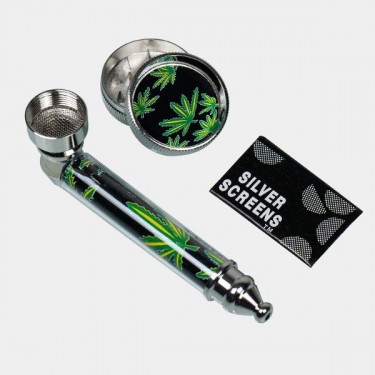 Kit Pipe + Grinder + Grilles Plates + Étui - Grow Barato