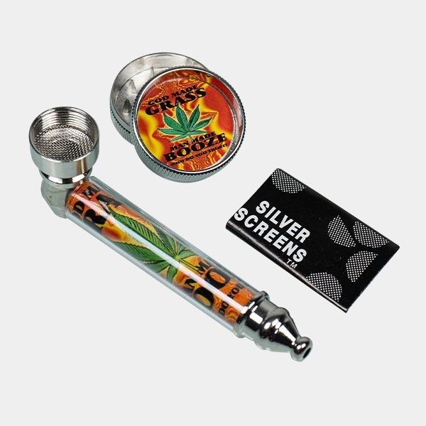 Kit Pipe + Grinder + Grilles Plates + Étui - Grow Barato