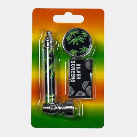 Kit Pipe + Grinder + Grilles Plates + Étui - Grow Barato
