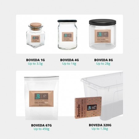 Pack Boveda 62 % Régulateur de l'humidité- GB The Green Brand