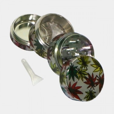 Grinder en Métal 4 parties motif feuilles - Grow Barato