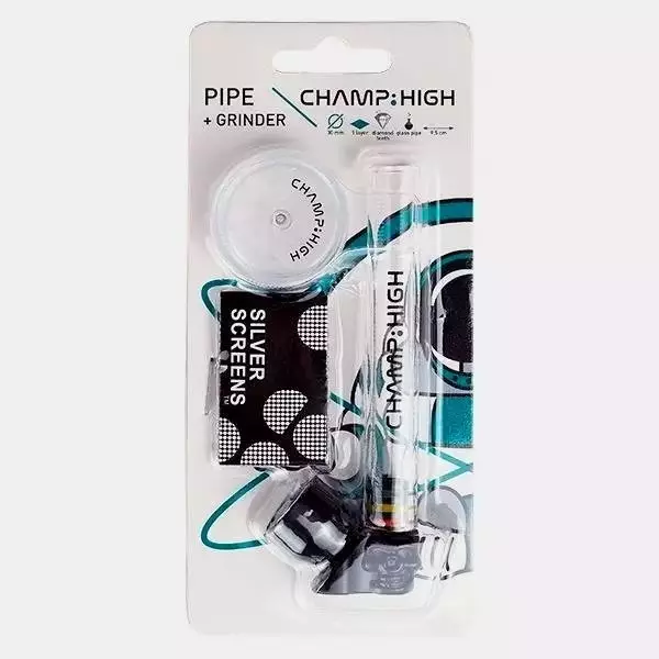 Voir Pipe en verre + Grinder Champ High - GB The Green Brand