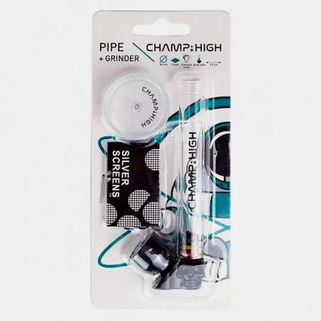 Pipe en verre + Grinder Champ High - GB The Green Brand