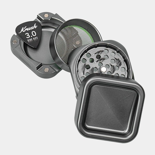 Grinder en Aluminium Krush Kube 3.0 gris ouvert