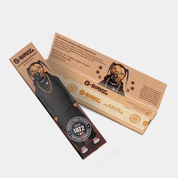 Voir Feuilles à rouler King Size G-Rollz Unbleached 'Pets Rock' - Growbarato