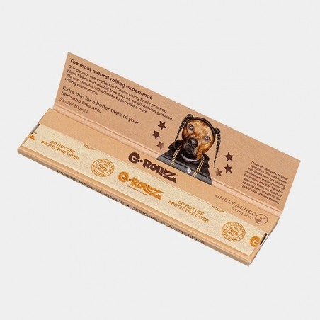Feuilles à rouler King Size G-Rollz Unbleached 'Pets Rock' - Growbarato
