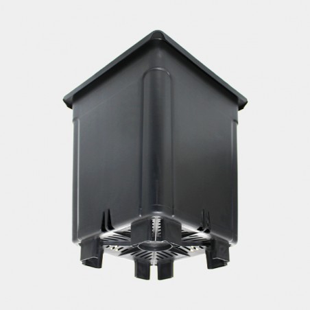 Pot carré noir surélevé en plastique - Grow Barato