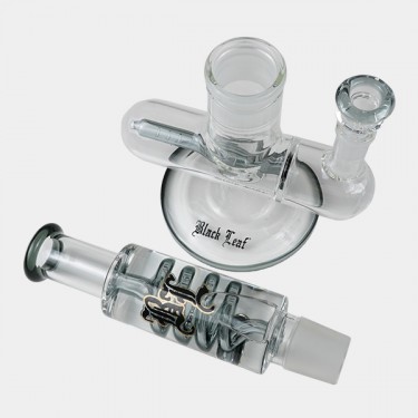 Bong Gel refroidissant en spirale + Inline Slit Black Leaf