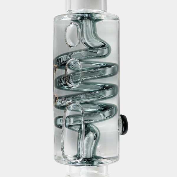 Bong Gel refroidissant en spirale + Inline Slit Black Leaf