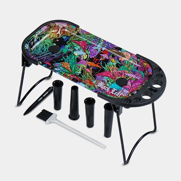 Plateau à rouler avec cônes, brosse et supports Magic Mushrooms