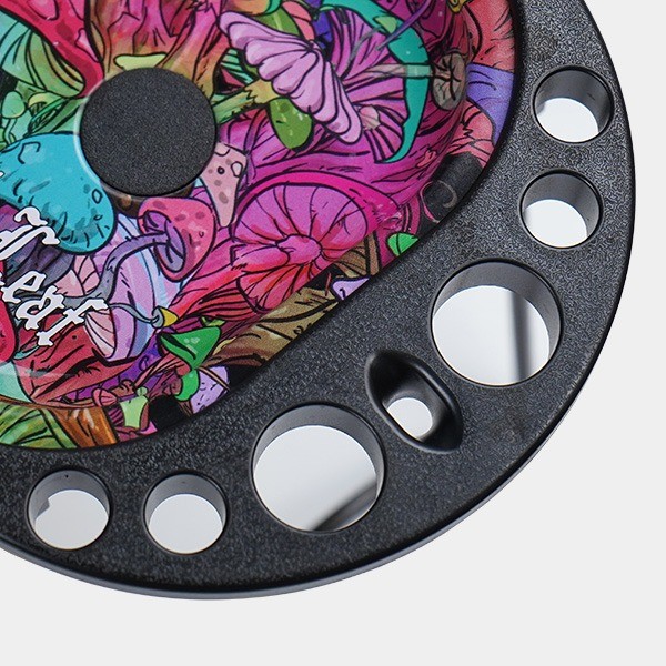 Plateau à rouler avec cônes, brosse et supports Magic Mushrooms trous cônes