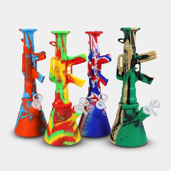 Voir Bong en Silicone Fusil résistant - GB The Green Brand