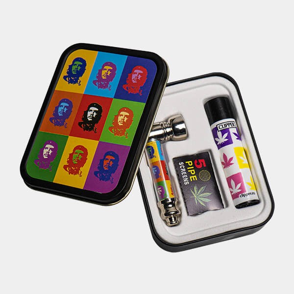 Set Pipe en métal avec grilles et briquet