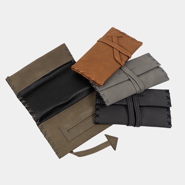 Blague à tabac en simili cuir avec fermeture éclair - GB The Green Brand