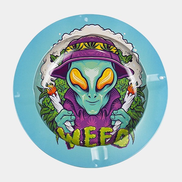 Cendrier en métal Alien Cannabis