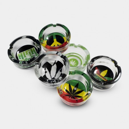 Cendrier en Verre motifs de marijuana - Grow Barato
