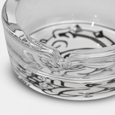 Cendrier en verre blanc et noir Bulldog - GB The Green Brand