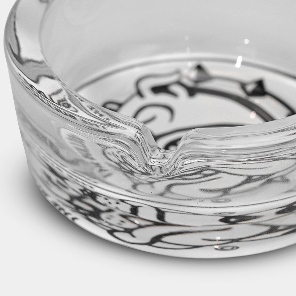 Cendrier en verre blanc et noir Bulldog - GB The Green Brand