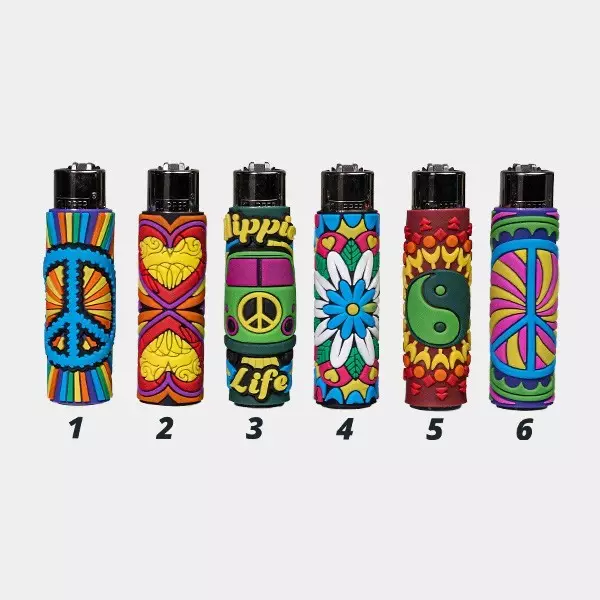Voir Briquet Clipper Hippie Passion 3 avec étui en silicone - GB