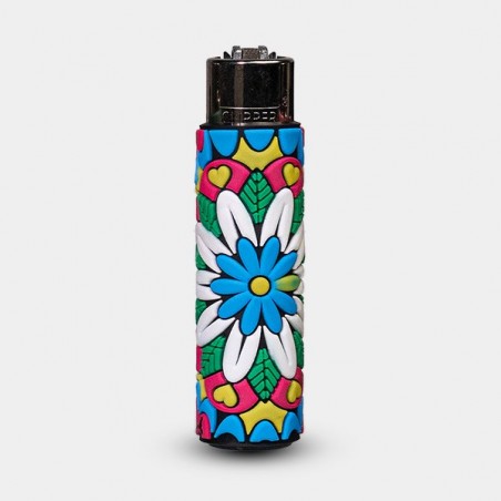Briquet Clipper Hippie Passion 3 avec étui en silicone - GB