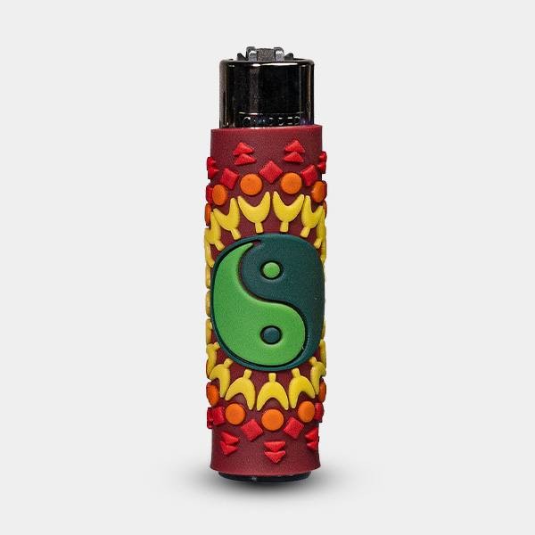 Briquet Clipper Hippie Passion 3 avec étui en silicone