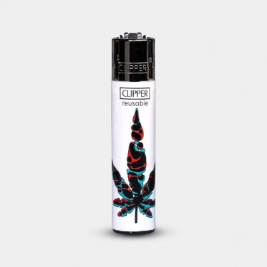 Briquet Clipper Neon Leaves 4  - GB The Green Brand