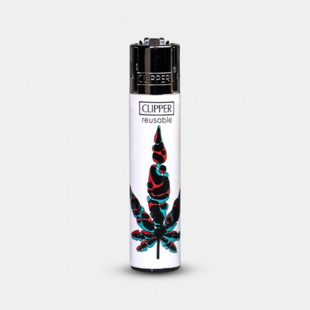 Briquet Clipper Neon Leaves 4  - GB The Green Brand