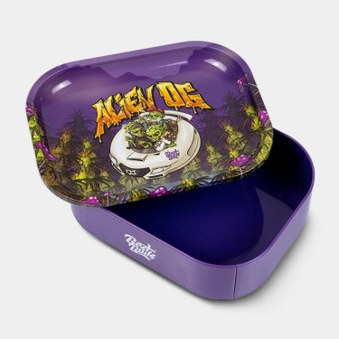 Boîte en Métal avec Plateau à Rouler 'Alien OG' - Growbarato