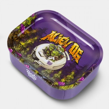 Boîte en Métal avec Plateau à Rouler 'Alien OG' - Growbarato