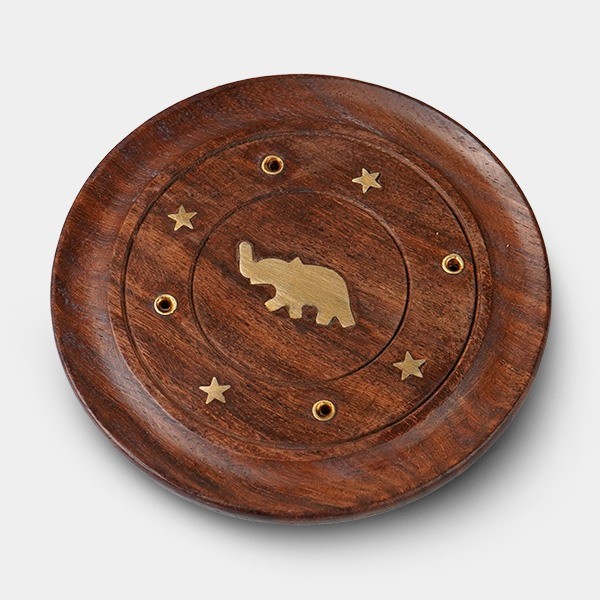 Assiette porte-encens en bois