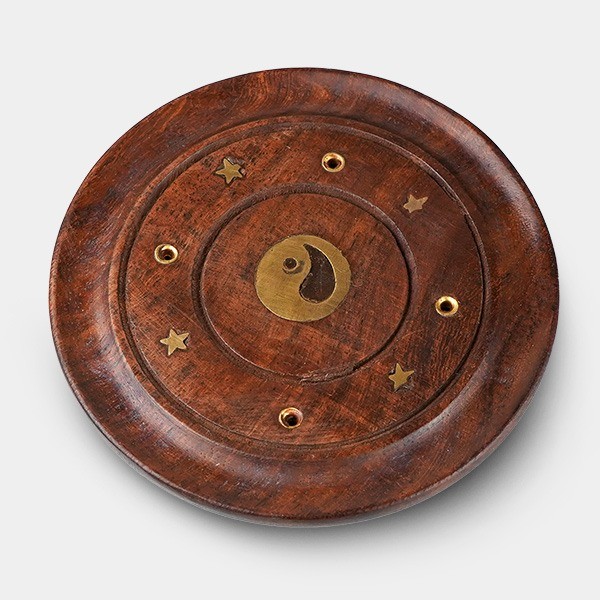 Assiette porte-encens en bois