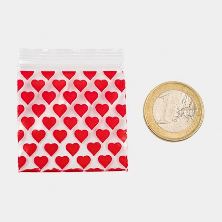 Sachet Zip 50x50 mm Cœurs - GB The Green Brand